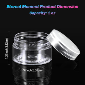Eternal Moment round PET cosmetic containers showing contents clearly for demos