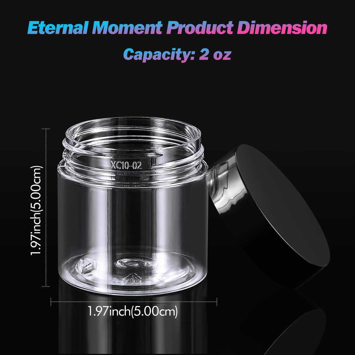 Eternal Moment round jar with transparent bottom, display-ready on shelves.