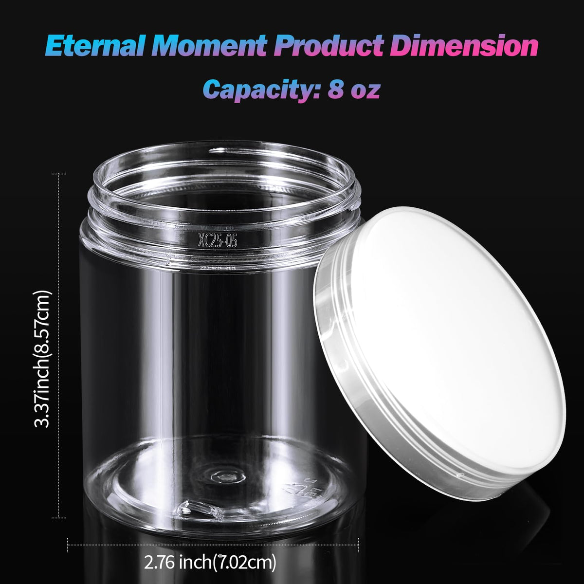 Eternal Moment round wide-mouth jar shows contents clearly for quick access