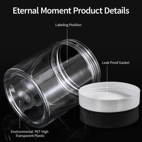 Eternal Moment wide-mouth jar clear for easy filling and product visibility.
