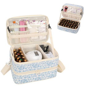 Ethereal nail polish organizer bag closed for easy travel and tidy storage.