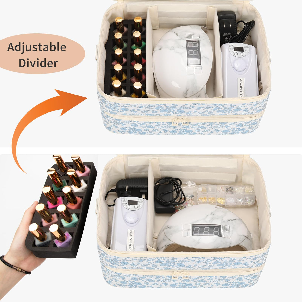 Carrying handle for effortless transport during visits and gigs.