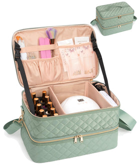 Ethereal Nail Polish Organizer Case top view shows full capacity for bottles and tools