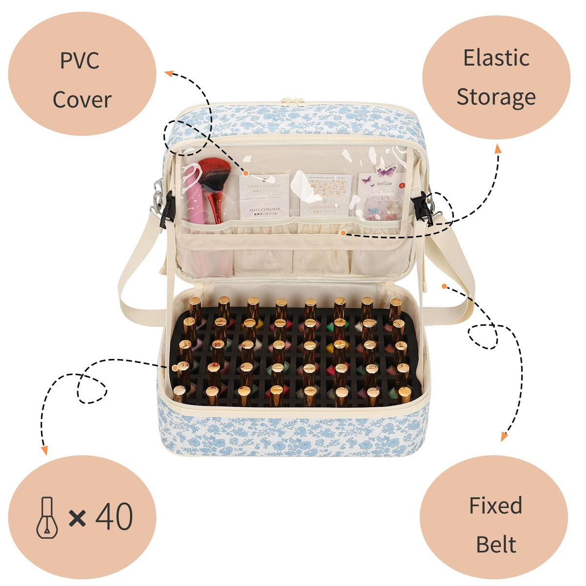 Waterproof exterior with thick padding to protect polish during travel.