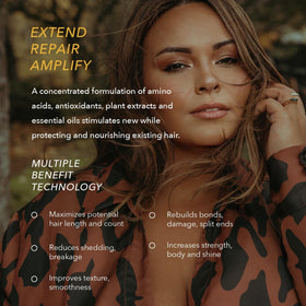 Ethica Beauty anti-aging blend image highlights Saw Palmetto and Biotin for stronger-looking hair.