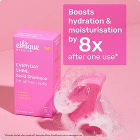 Ethique Beauty Everyday Shampoo Bar vitamin-C-boost badge implies brighter-looking hair.