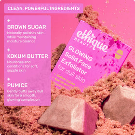 Ethique Glowing exfoliator with brown sugar and pumice buffs dull skin gently