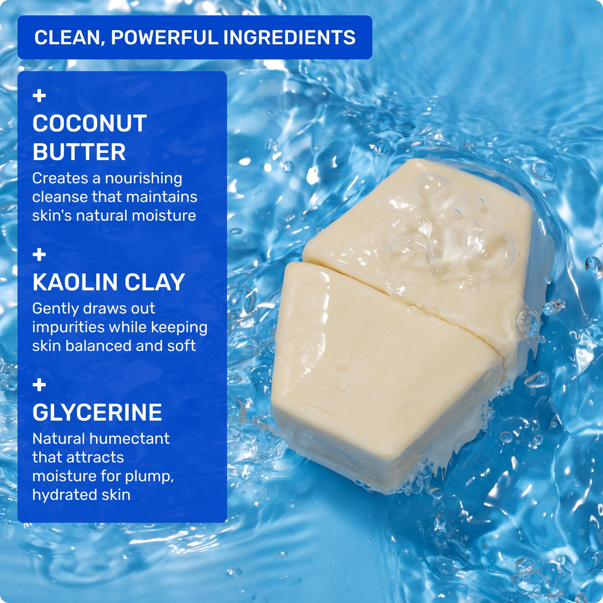 Ethique Hydrating creamy coconut butter texture softens skin during cleansing.