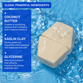 Ethique Hydrating creamy coconut butter texture softens skin during cleansing.