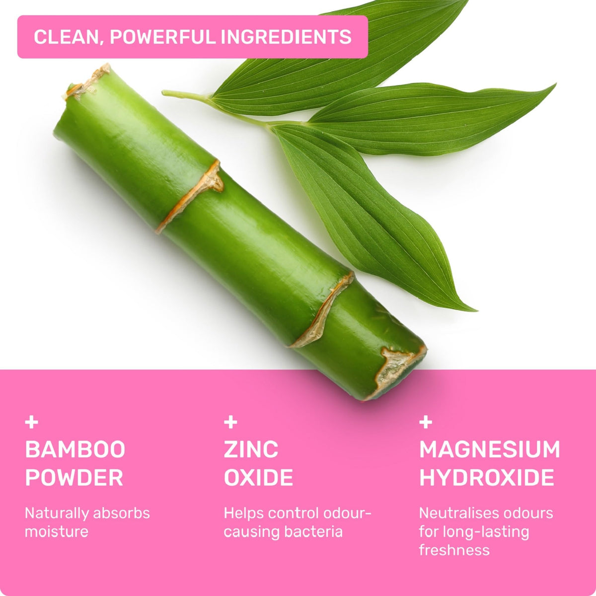 Natural odor protection from zinc oxide and magnesium hydroxide in Ethique deodorant.