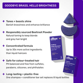Ethique Purple Conditioner Bar tones brassiness on blonde and grey hair