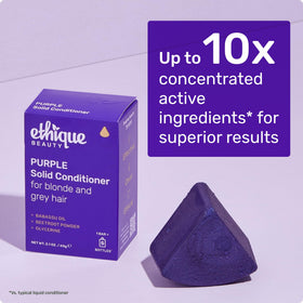 Travel-size Ethique Purple Conditioner Bar is compact for on-the-go routines