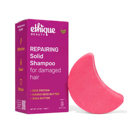 Ethique Repairing Shampoo Bar softens dry and damaged hair for improved texture