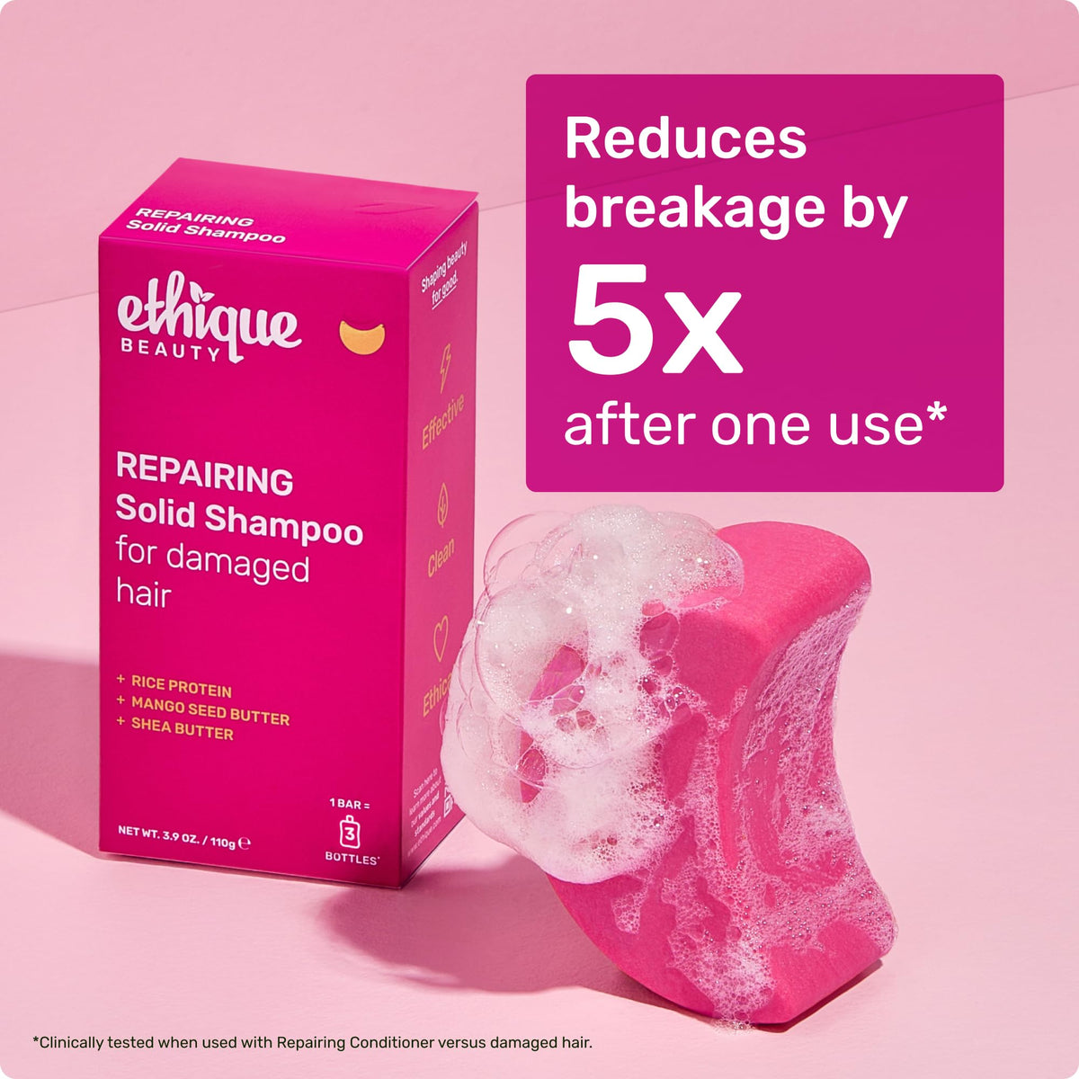 Ethique Repairing Shampoo Bar is vegan and cruelty-free