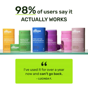 PETA-certified vegan and cruelty-free Ethique badge featured.