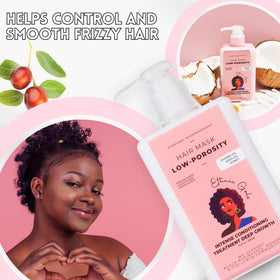 Shiny, soft finish after using Ethnic Gals Low Porosity Hair Mask