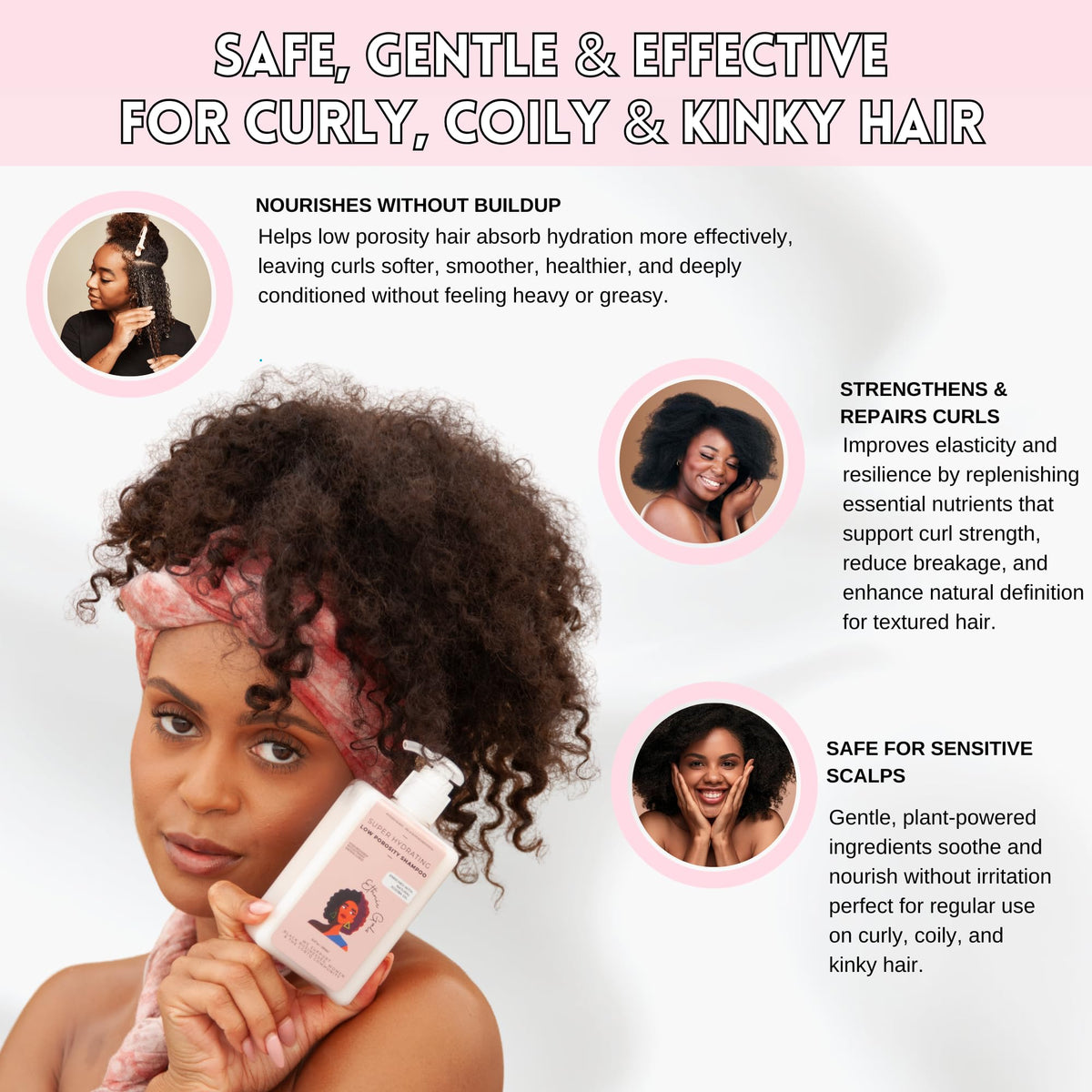 Ethnic Gals Low Porosity Hair Mask jar closeup shows creamy texture for deep conditioning