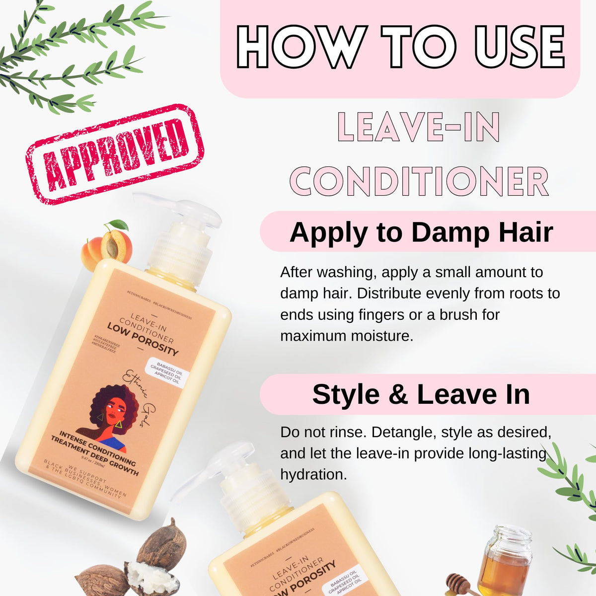Ethnic Gals 9.5 fl oz bottle offers practical daily hydration for textured hair