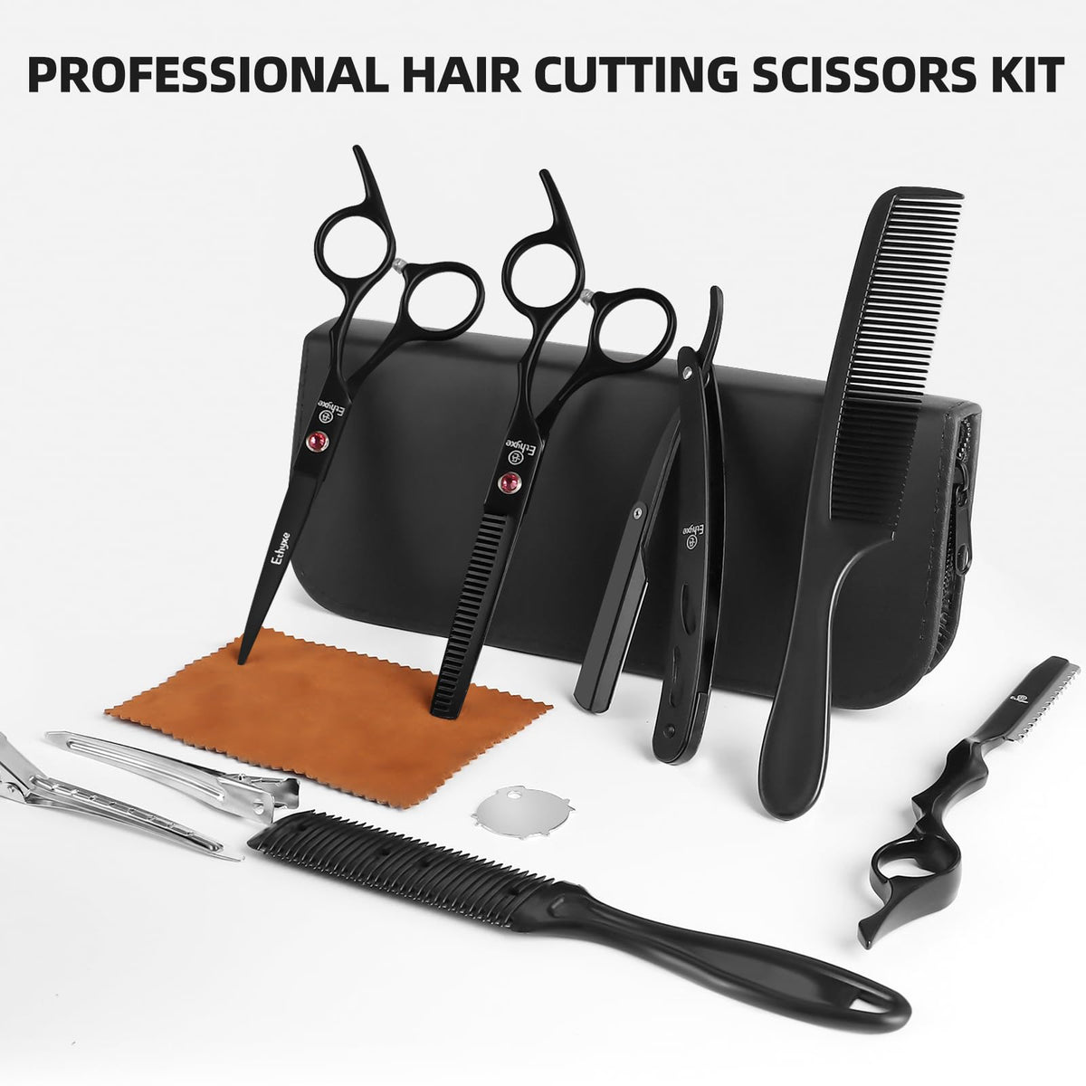 Ethyxe diamond tension screw detail on professional scissors