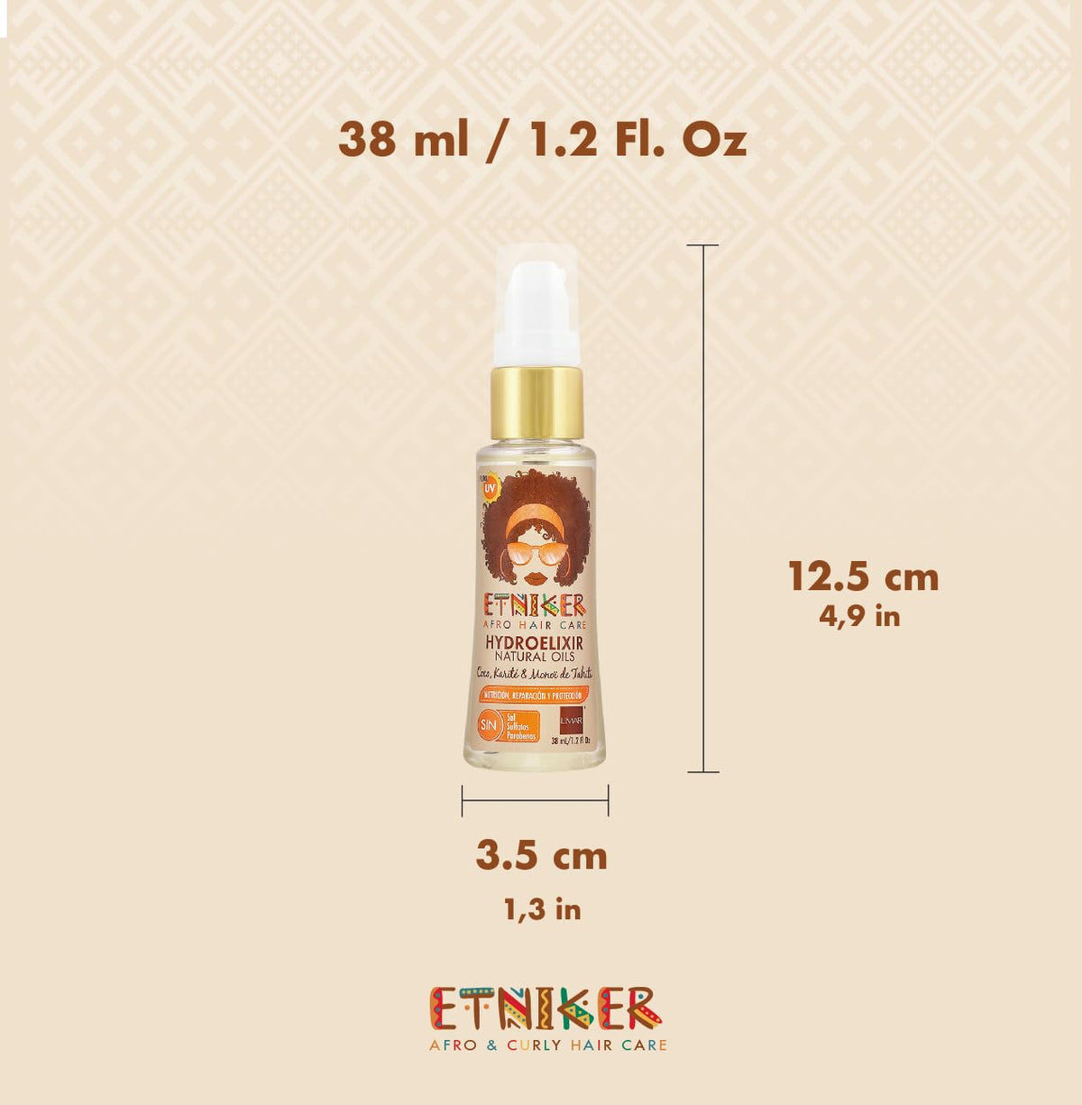 ETNIKER Hydroelixir on wet hair demonstrates frizz control