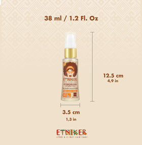 ETNIKER Hydroelixir on wet hair demonstrates frizz control