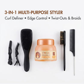 ETNIKER Twist Outs and Braids ready styling with versatile gel.