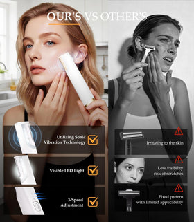ETQFOTF ultrasonic precision removal for fine facial hair and dead skin