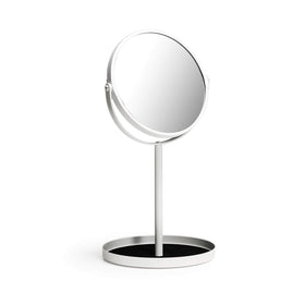 Ettori makeup mirror with 360 swivel for flexible makeup angles.