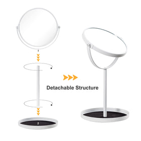 Ettori white-finish vanity mirror adds modern elegance to any room.