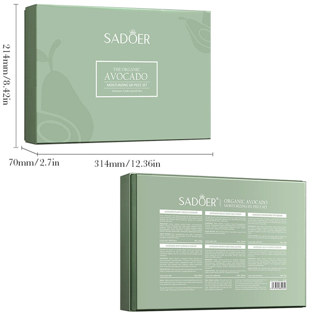 Etuanxi avocado packaging inside showing organized gift set.
