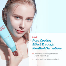 Etude Baking Powder Crunch Scrub with menthol cooling effect on skin