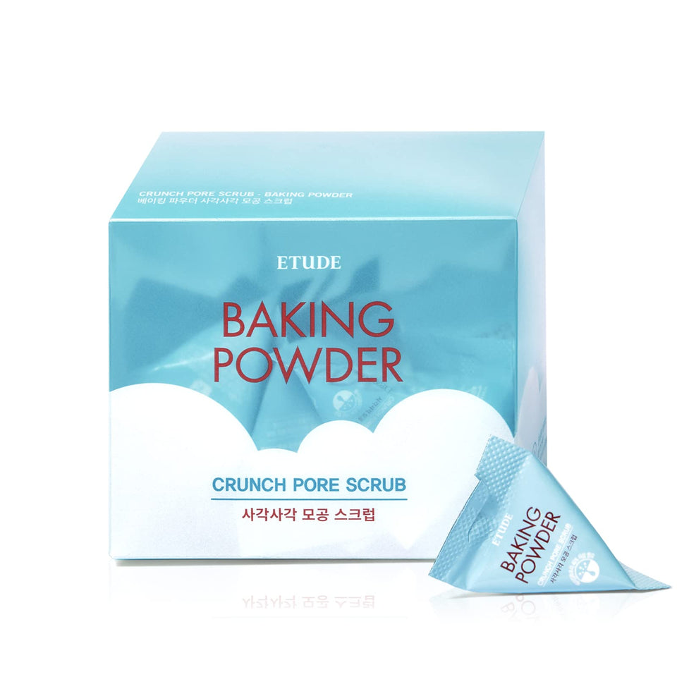 Etude Baking Powder Crunch Scrub tube demonstrating deep cleansing and cooling sensation