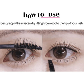ETUDE Curl Fix Mascara before and after lash look