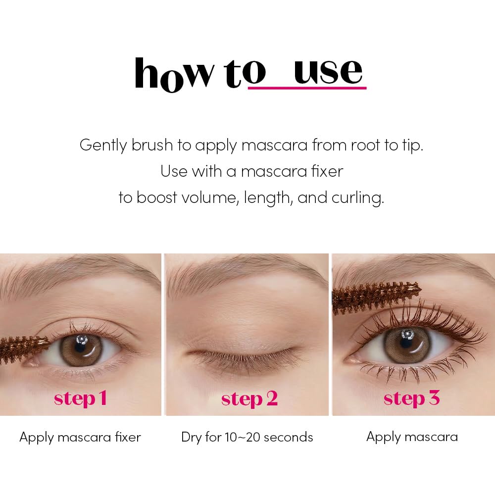 Definition and separation from ETUDE Curl Fix Mascara for a clean lash look