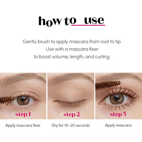 Definition and separation from ETUDE Curl Fix Mascara for a clean lash look
