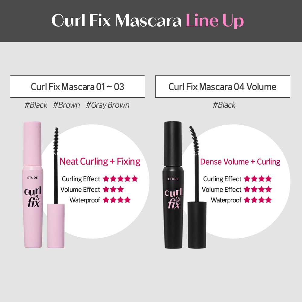 ETUDE Curl Fix Mascara curling result on lashes after application