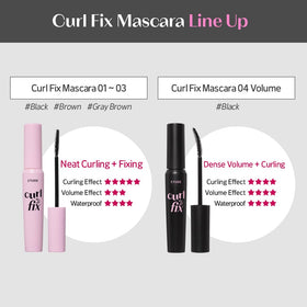 ETUDE Curl Fix Mascara curling result on lashes after application