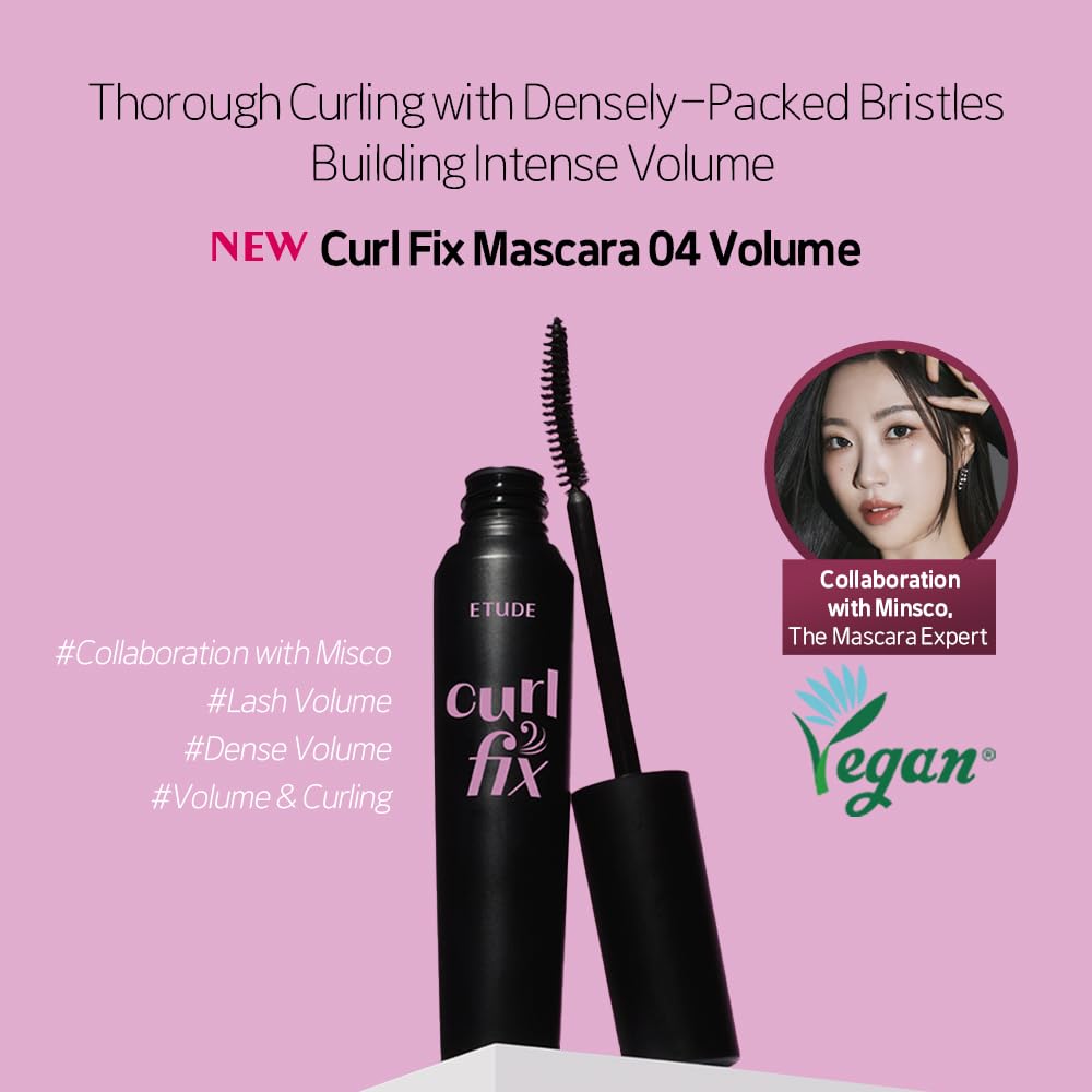 ETUDE Curl Fix Mascara waterproof formula resists humidity and sweat