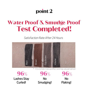 Waterproof swatch reveals sweat and humidity resistance with ETUDE Curl Fix Mascara
