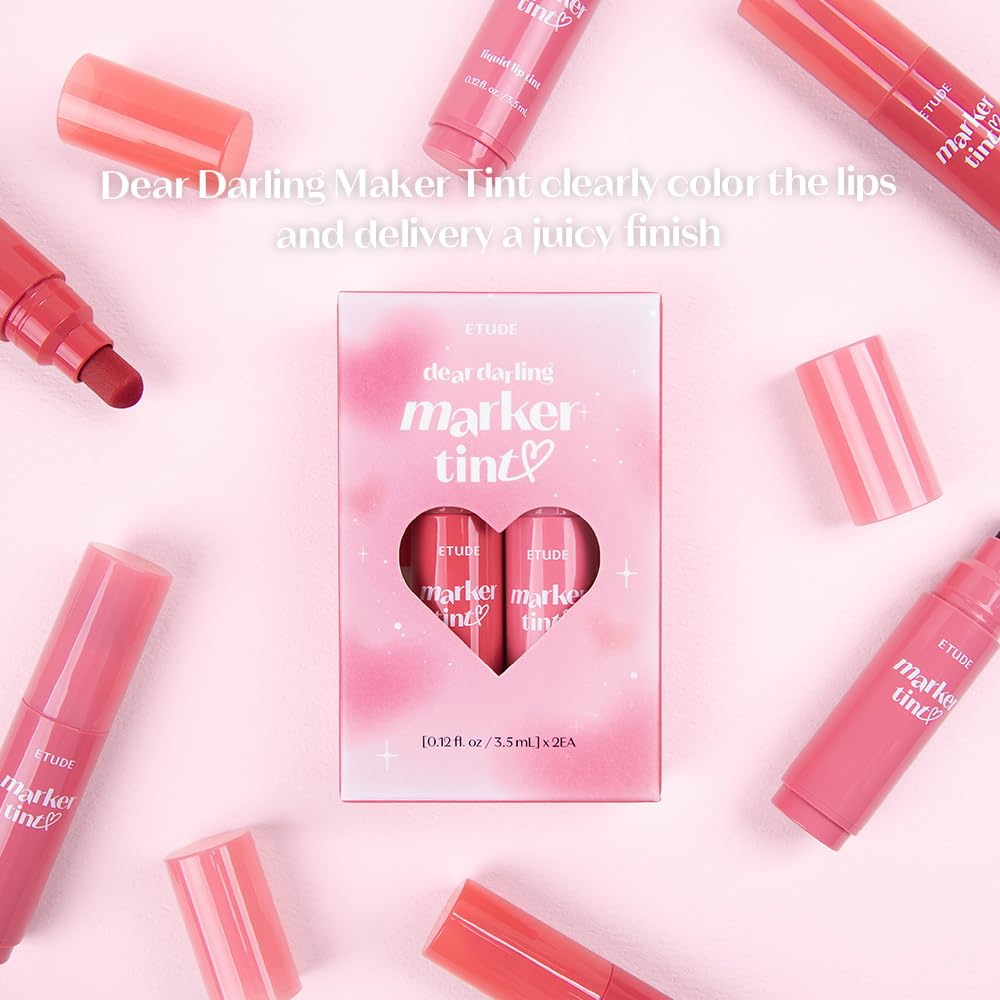ETUDE Dear Darling Mono Plum lip tint bottle reveals deep, satin shade.
