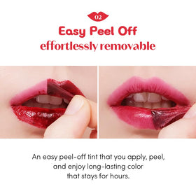 ETUDE Dear Darling lip tint drying time for 10–15 minutes.
