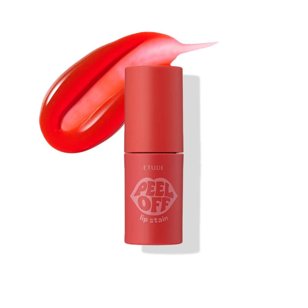 Etude Dear Darling lip stain dried rose tube close-up with rich color payoff.