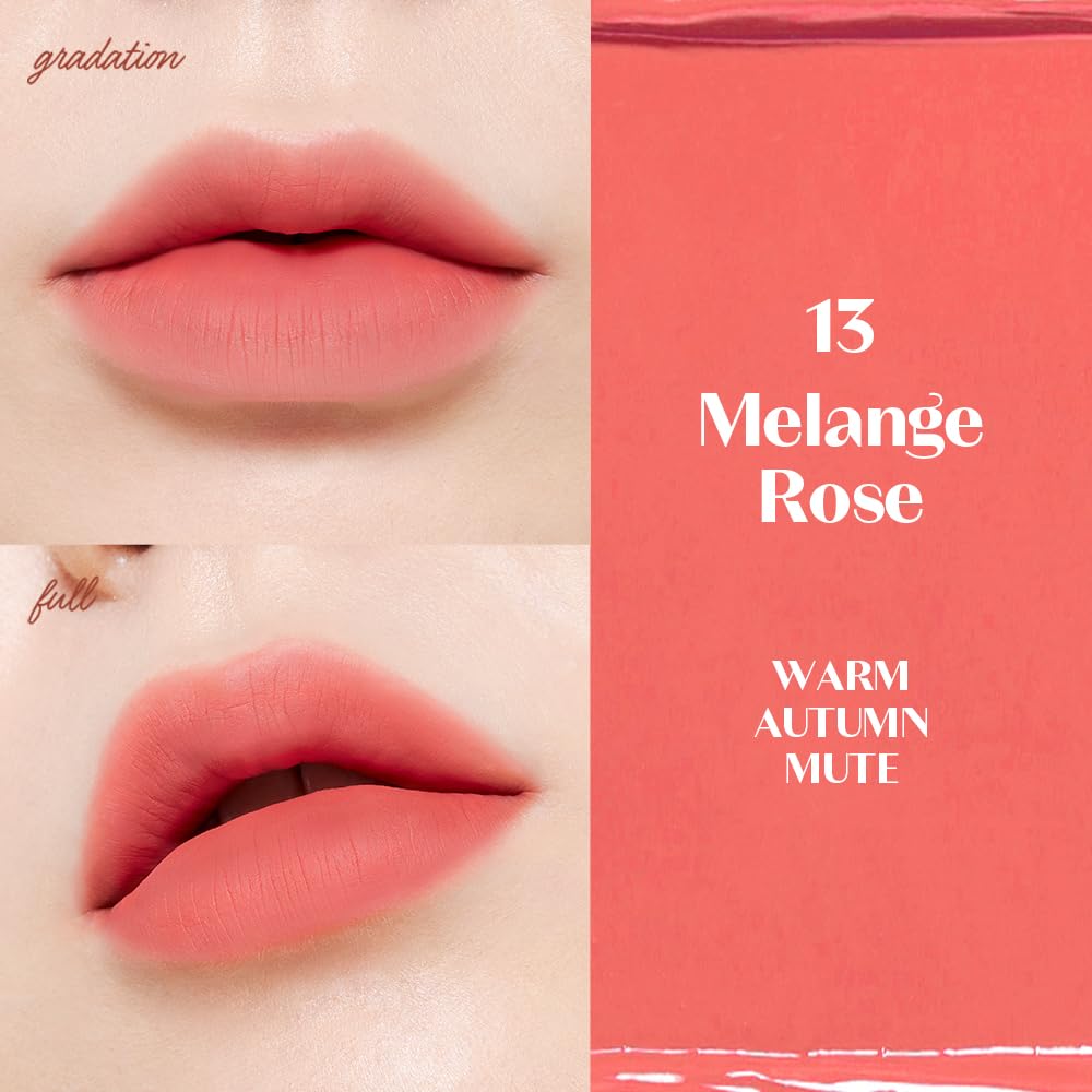 ETUDE Fixing Tint #13 Melange Rose application captures smooth, even coverage