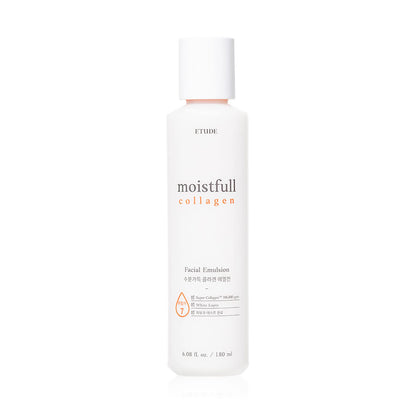 Etude Moistfull Collagen Emulsion bottle close-up showing lightweight hydration for daily use