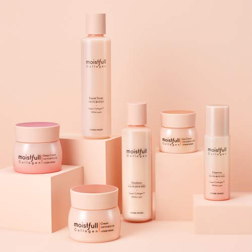 Etude Moistfull Collagen Essence droplets demonstrate immediate surface hydration.