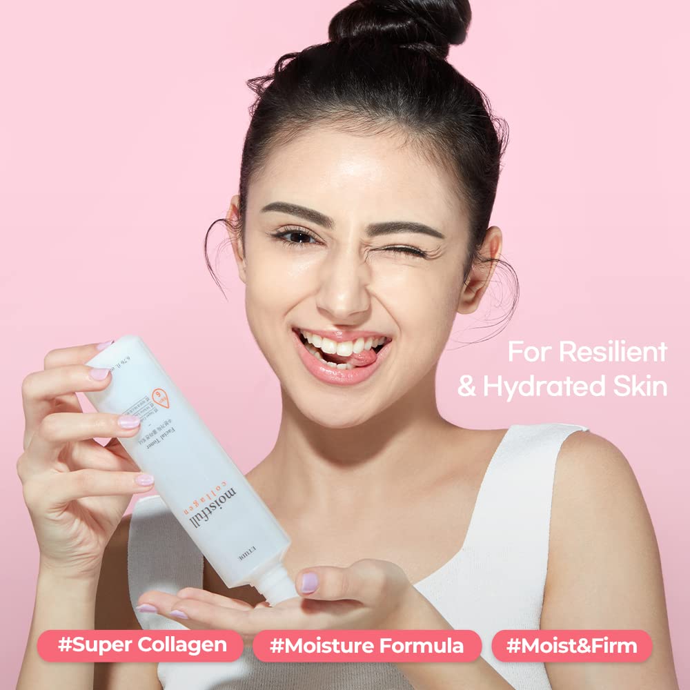 ETUDE Moistfull Toner packaging on shelf highlighting premium care
