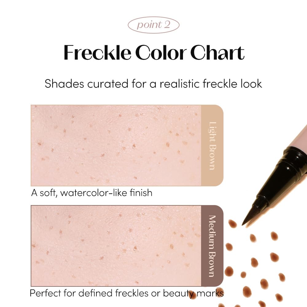 ETUDE Freckle Pen 02 Medium swatch for warmer freckles