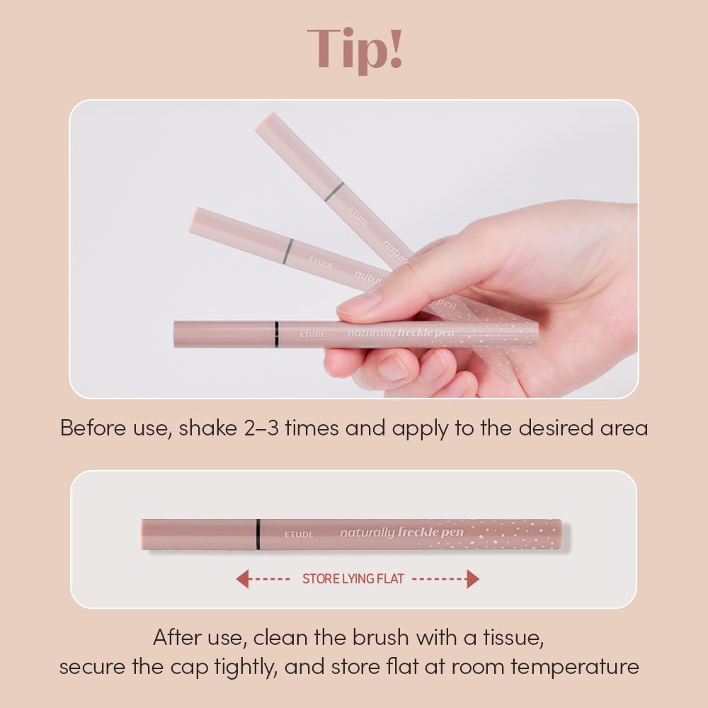 ETUDE Freckle Pen daily look with natural freckles