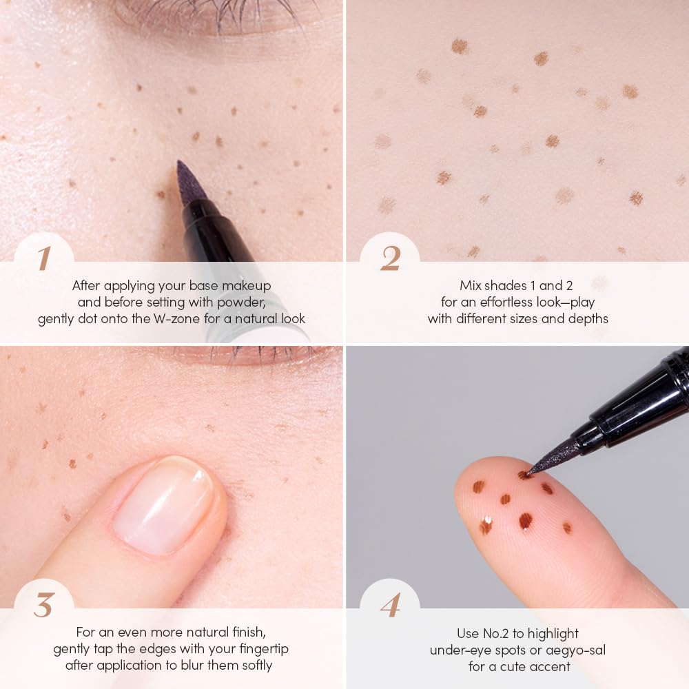 ETUDE Freckle Pen waterproof wear tested on skin