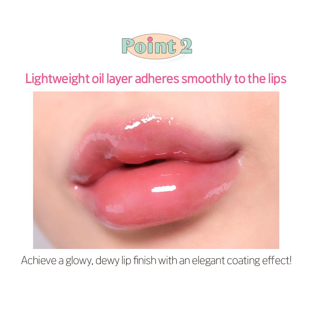 ETUDE Over Glowy Lip Gloss #6 dewy finish on lips